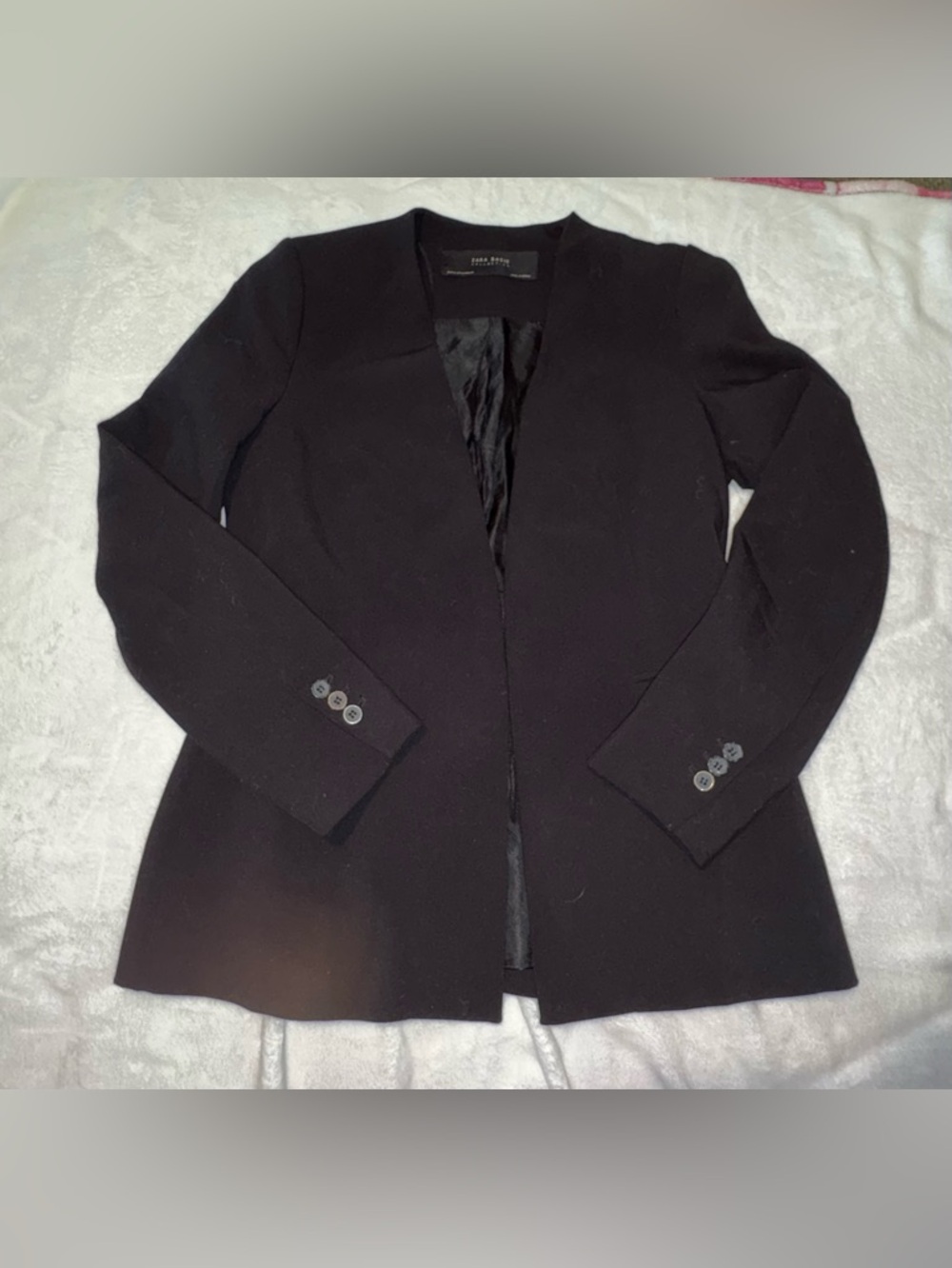 Zara Black Open Front Women's Blazer - Picture 3 of 5
